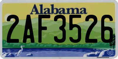 AL license plate 2AF3526