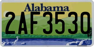 AL license plate 2AF3530
