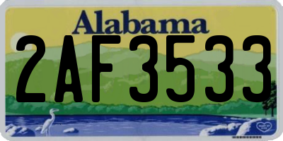 AL license plate 2AF3533