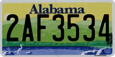AL license plate 2AF3534