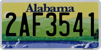 AL license plate 2AF3541