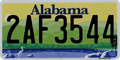 AL license plate 2AF3544