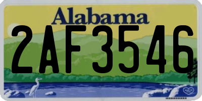 AL license plate 2AF3546