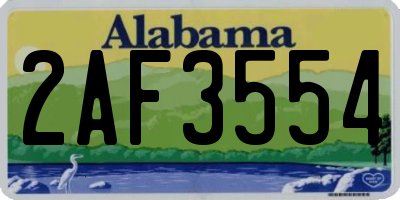 AL license plate 2AF3554