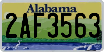 AL license plate 2AF3563