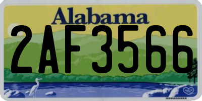 AL license plate 2AF3566