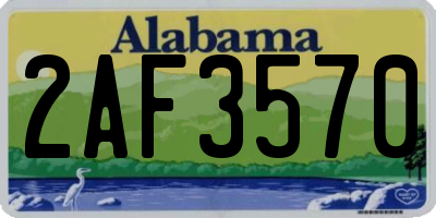 AL license plate 2AF3570