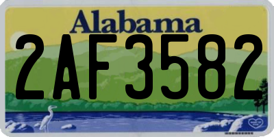 AL license plate 2AF3582