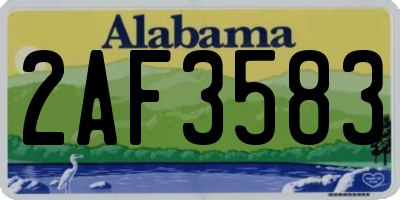 AL license plate 2AF3583