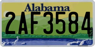 AL license plate 2AF3584
