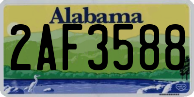 AL license plate 2AF3588