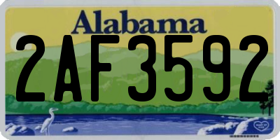 AL license plate 2AF3592