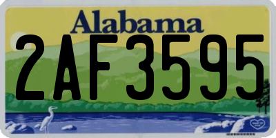 AL license plate 2AF3595