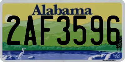AL license plate 2AF3596