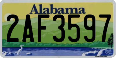 AL license plate 2AF3597