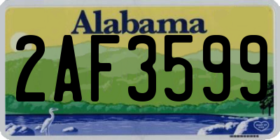 AL license plate 2AF3599