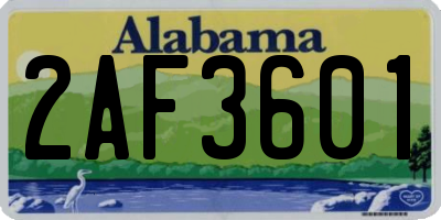 AL license plate 2AF3601