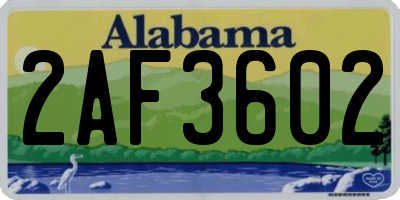 AL license plate 2AF3602