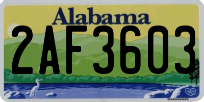 AL license plate 2AF3603