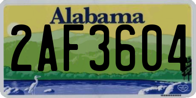 AL license plate 2AF3604