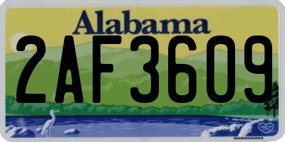 AL license plate 2AF3609