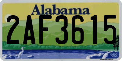 AL license plate 2AF3615