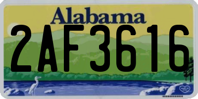 AL license plate 2AF3616