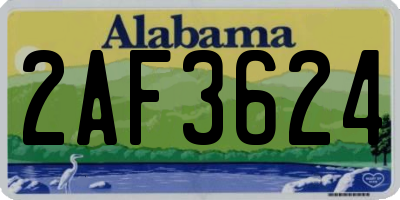 AL license plate 2AF3624