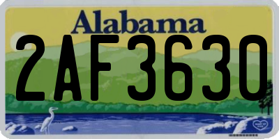 AL license plate 2AF3630