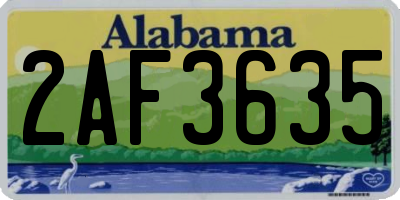 AL license plate 2AF3635
