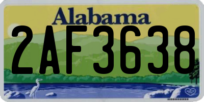 AL license plate 2AF3638