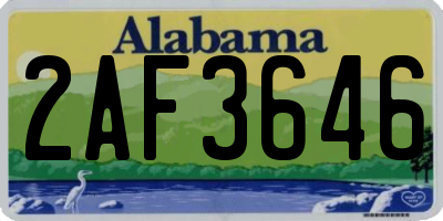 AL license plate 2AF3646