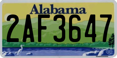 AL license plate 2AF3647