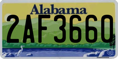 AL license plate 2AF3660