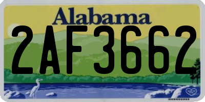 AL license plate 2AF3662