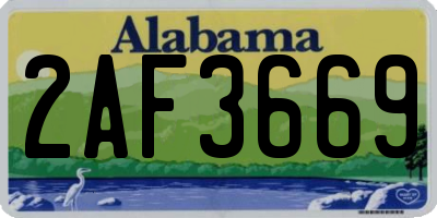 AL license plate 2AF3669
