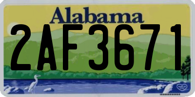 AL license plate 2AF3671