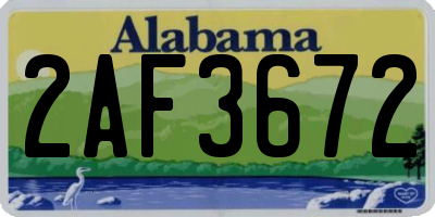 AL license plate 2AF3672