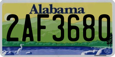 AL license plate 2AF3680