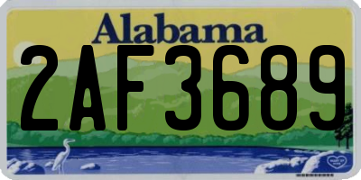 AL license plate 2AF3689