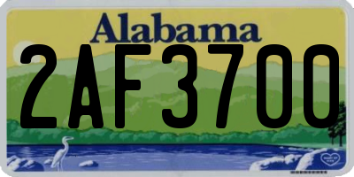AL license plate 2AF3700
