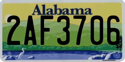 AL license plate 2AF3706