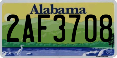 AL license plate 2AF3708