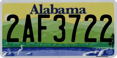 AL license plate 2AF3722