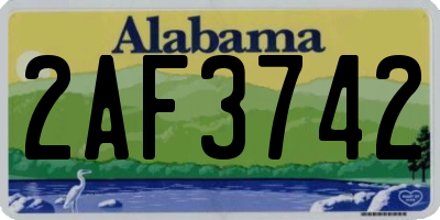 AL license plate 2AF3742