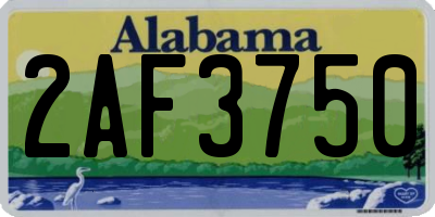 AL license plate 2AF3750