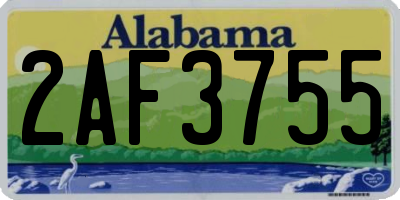 AL license plate 2AF3755