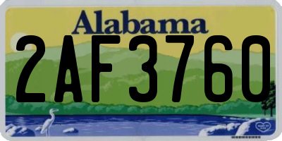 AL license plate 2AF3760