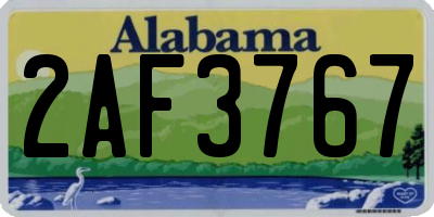 AL license plate 2AF3767
