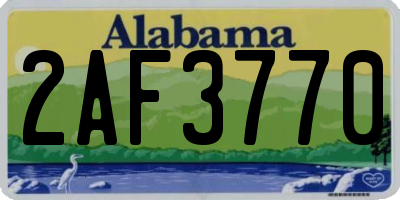 AL license plate 2AF3770